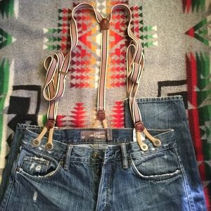 LOGG blue jeans with suspenders